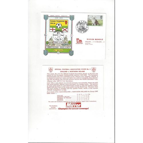 England v Northern Ireland Football First Day Cover + Card Insert 1979