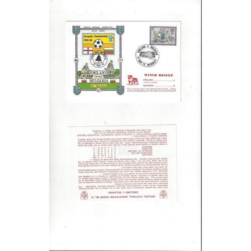 England v Bulgaria Football First Day Cover + Card Insert 1979