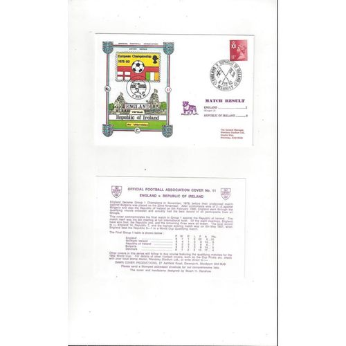 England v Republic of Ireland Football First Day Cover + Card Insert 1980