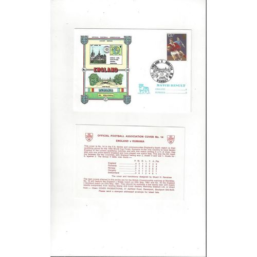 England v Romania Football First Day Cover + Card Insert 1981