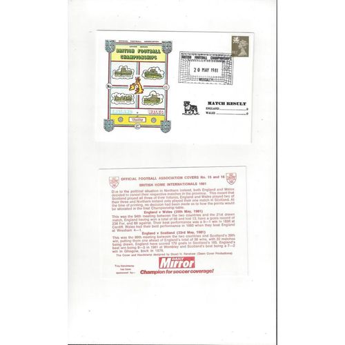 England v Wales Football First Day Cover + Card Insert 1981