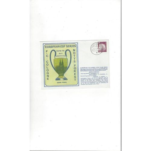 Cologne v Nottingham Forest European Cup Semi Final First Day Cover 1978/79