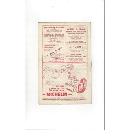 1948/49 Stoke City v Wolves Football Programme