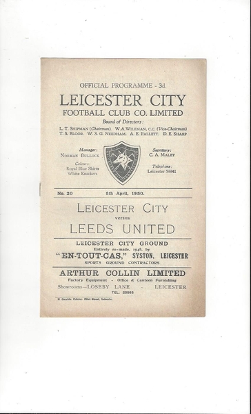 More Football Programmes listed on the website