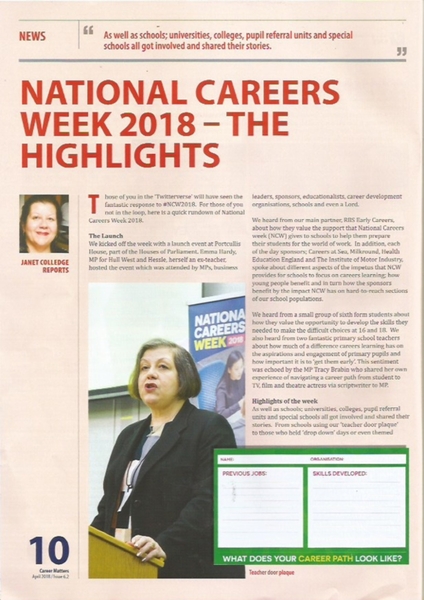 @CareersDefender at the launch of NCW