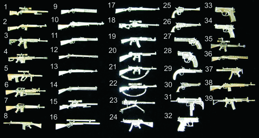 American High Definition Gun Lapel Pins