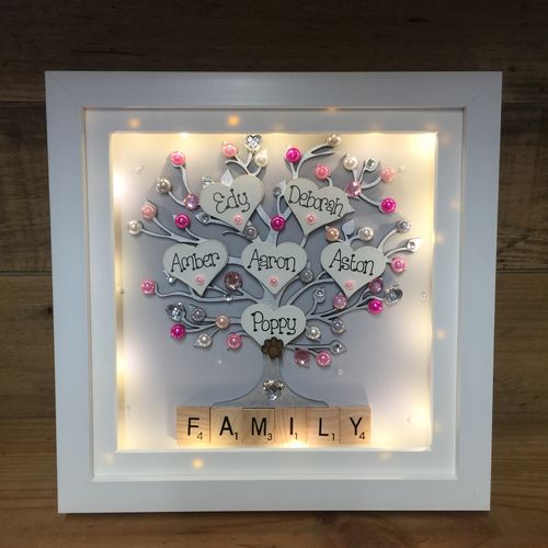 “Pretty with pearls ” family tree frame