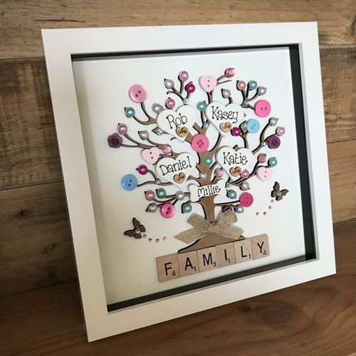 “Pretty with pearls ” family tree frame