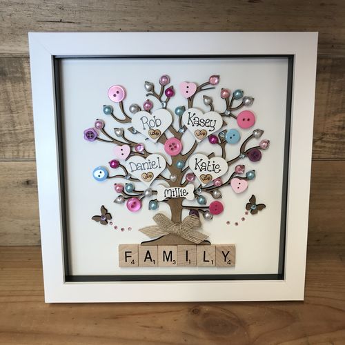 “Pretty with pearls ” family tree frame
