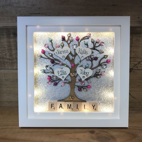 “Pretty with pearls ” family tree frame