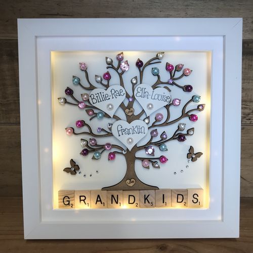 “Pretty with pearls ” family tree frame