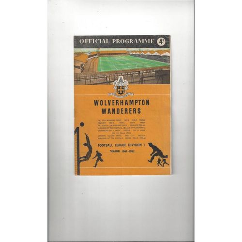 1961/62 Wolves v Sheffield Wednesday Football Programme