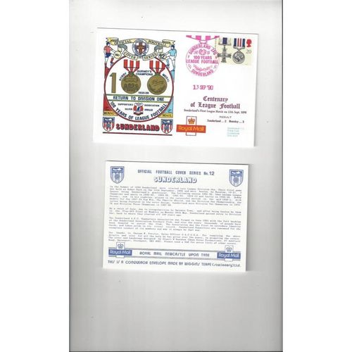 Sunderland v Burnley 100 years of League Football First Day Cover + Insert 1990