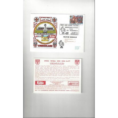 Sunderland v Bournemouth Football First Day Cover + Insert 1988