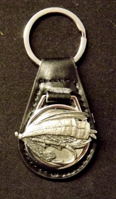 pewter/ leather Key fobs
