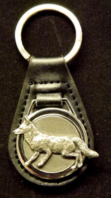 pewter/ leather Key fobs