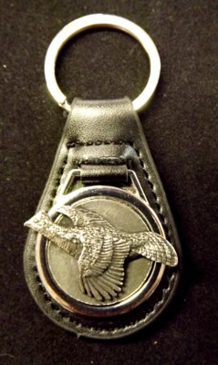 pewter/ leather Key fobs