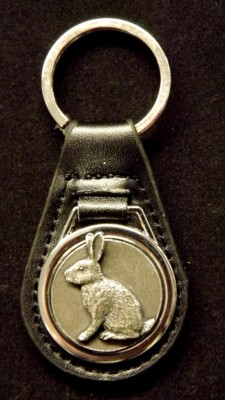 pewter/ leather Key fobs