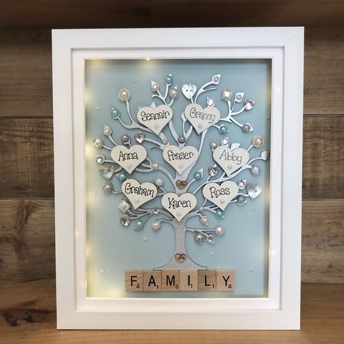 Large “ pretty with pearls “ family tree frame