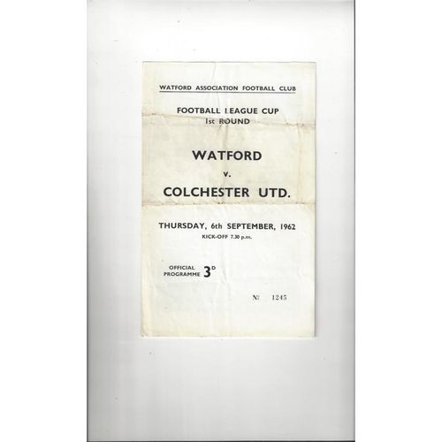 Colchester United Away Football Programmes