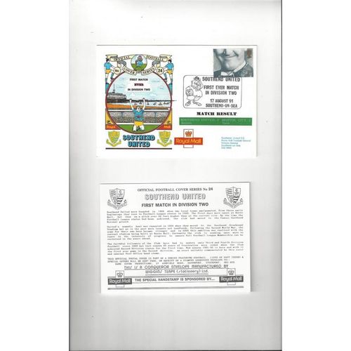 Southend United v Bristol City Football First Day Cover + Insert 1991