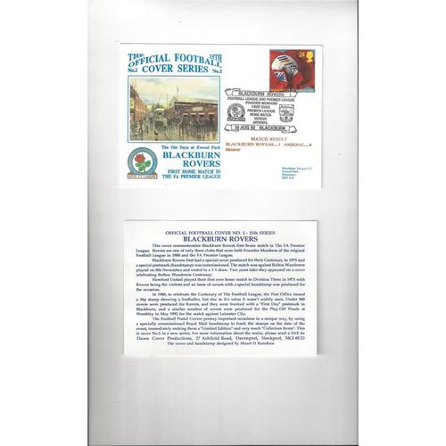 Blackburn Rovers v Arsenal Football First Day Cover + Insert 1992