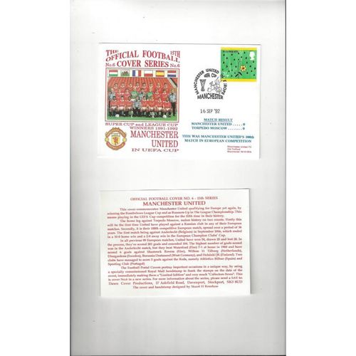 Manchester United v Torpedo Moscow Football First Day Cover + Insert 1992
