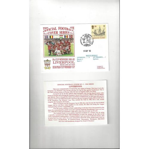 Liverpool v AP Limassol Football First Day Cover + Insert 1992