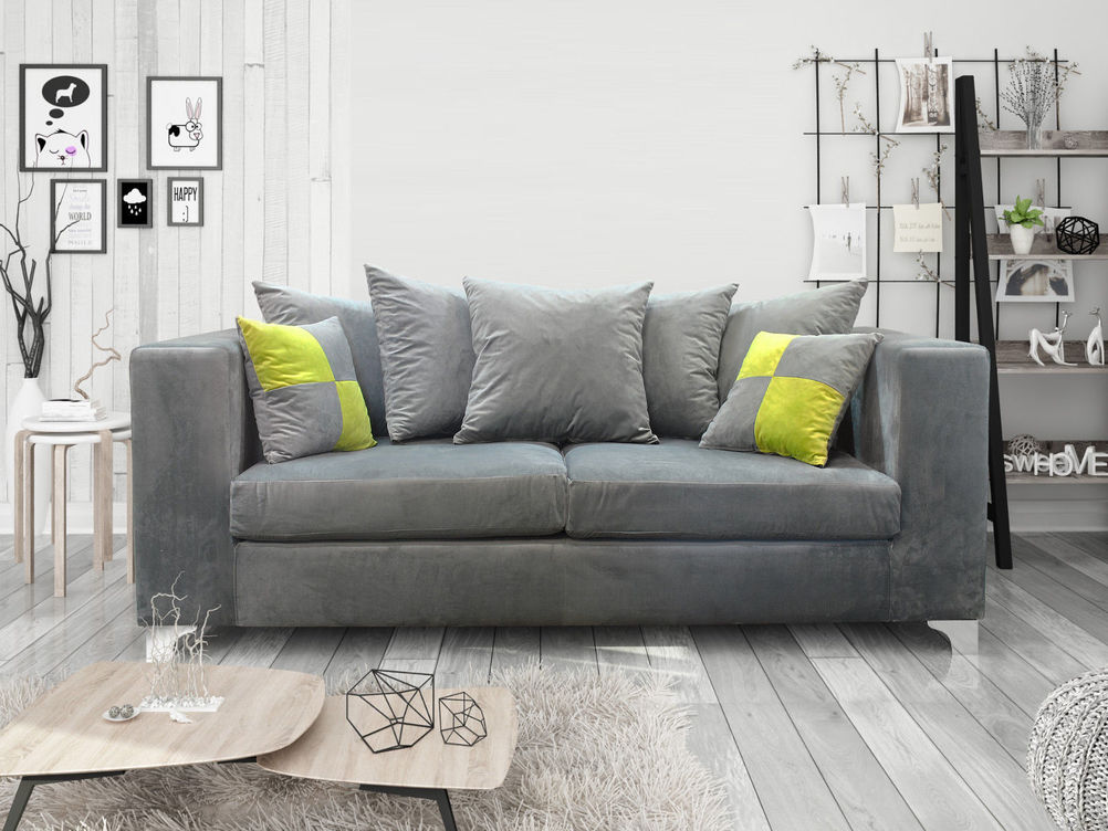 ELLA 3+2  SOFA IN GREY FRENCH VELVET