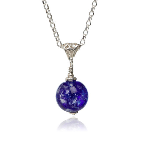 Blue Cremation Glass Pendant
