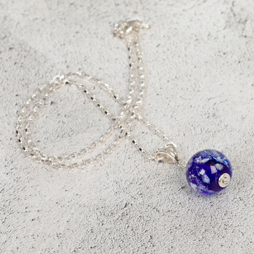 Blue Cremation Glass Pendant