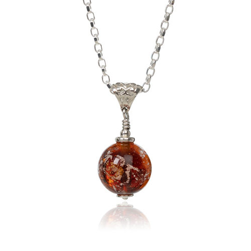 Amber Cremation Glass Pendant