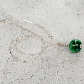 Green Cremation Glass Pendant
