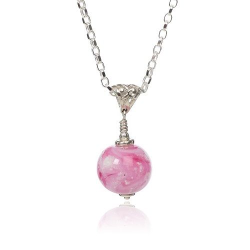 Pink Cremation Glass Pendant