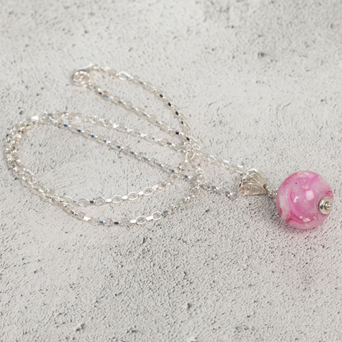 Pink Cremation Glass Pendant