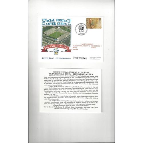 Huddersfield Town v Blackpool Football Postal Cover + Insert 1994