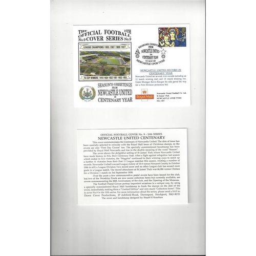 Newcastle United Centenary Year Football Postal Cover + Insert 1992