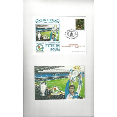 Blackburn Rovers v SP Moscow Football Postal Cover + Post Card 1995
