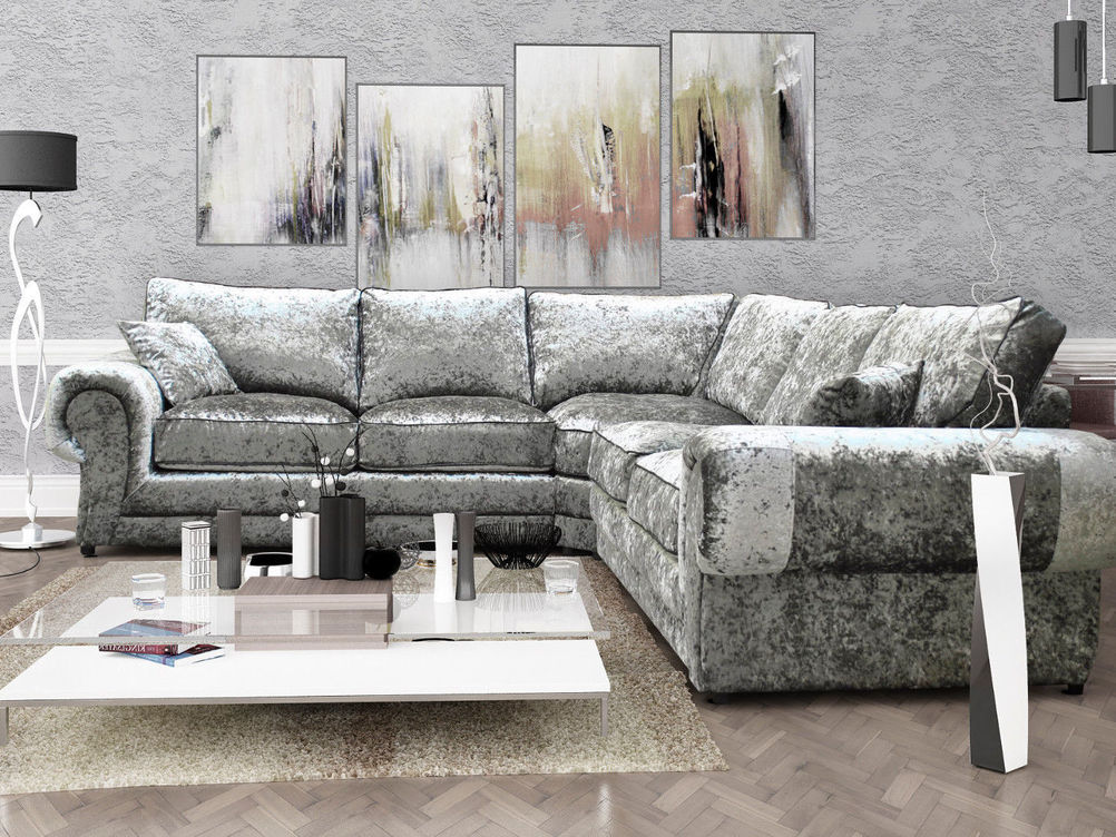 TANGO  2 CORNER 2SOFA IN CRUSHED VELVET