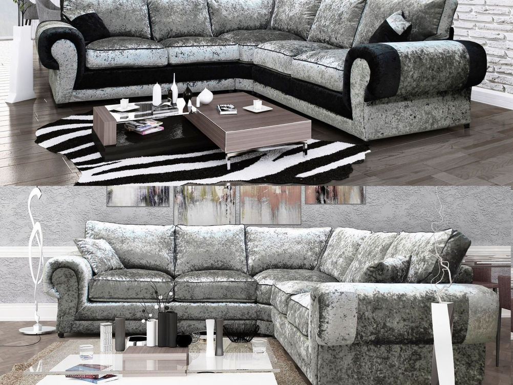 TANGO  2 CORNER 2SOFA IN CRUSHED VELVET