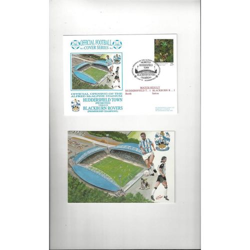 Huddersfield Town v Blackburn Rovers Football Postal Cover + Post Card 1995