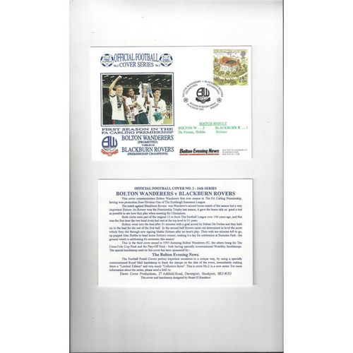Bolton Wanderers v Blackburn Rovers Football Postal Cover + insert 1995