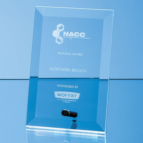 Jade Glass Bevelled Rectangle with Chrome Pin