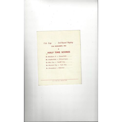 1960/61 Stoke City v West Ham United FA Cup Replay Football Programme. January 11th