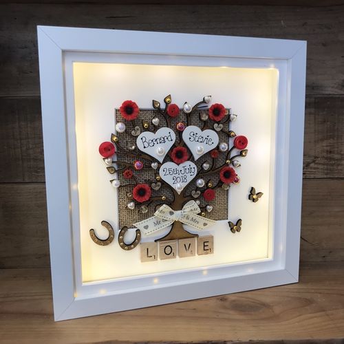 LOVE floral wedding frame