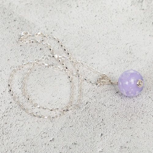 Lilac cremation Glass Pendant