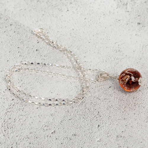 Amber Cremation Glass Pendant