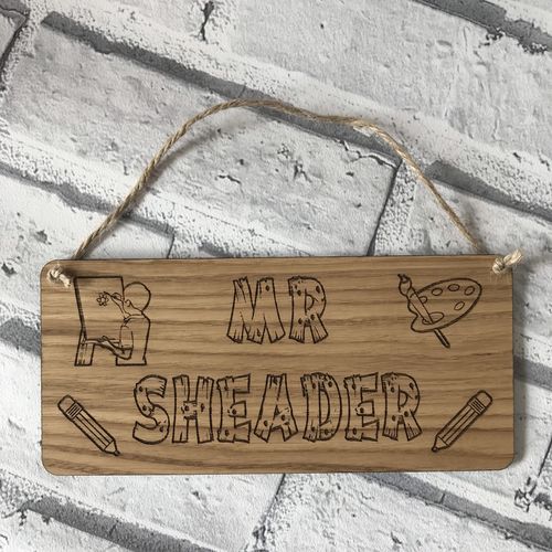 Classroom door plaque