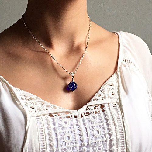 Blue Cremation Glass Pendant