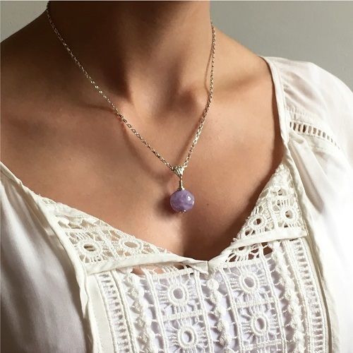 Lilac cremation Glass Pendant